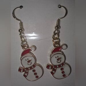 10 for $25!!!snowman earrings new